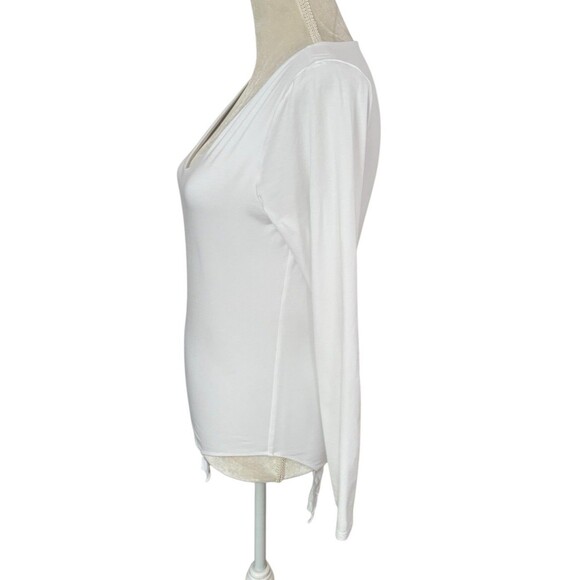 Everlane Supima Cotton V Neck Bodysuit Women's Sz Large Long Sleeve Snap Crotch - Picture 3 of 11